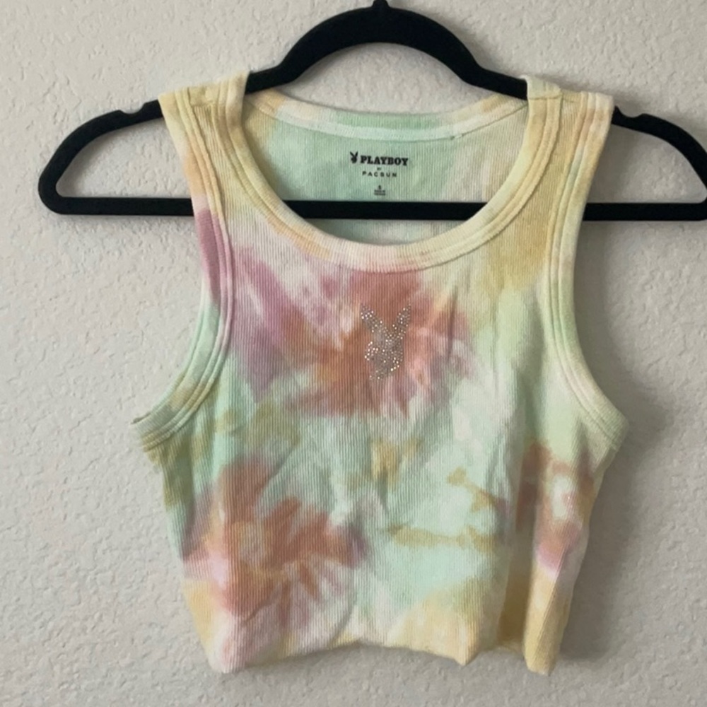 PLAYBOY - Cropped Tie Dye Tank Top - Size S